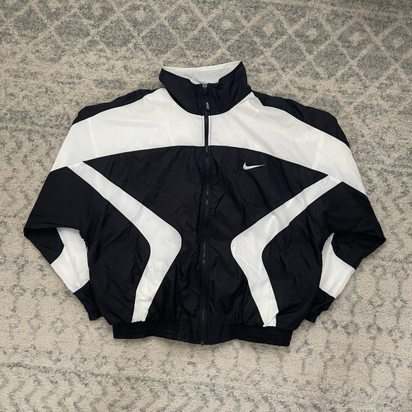 Nike Vintage Windbreaker Jacket Black White XL - Picture 6 of 6